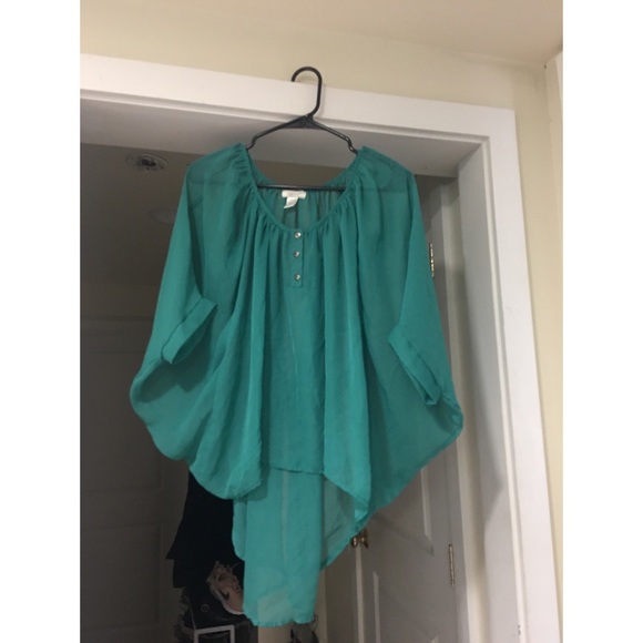 Poetry Tops - Shear teal top Poetry Tops - Shear teal top